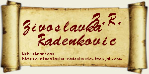 Živoslavka Radenković vizit kartica